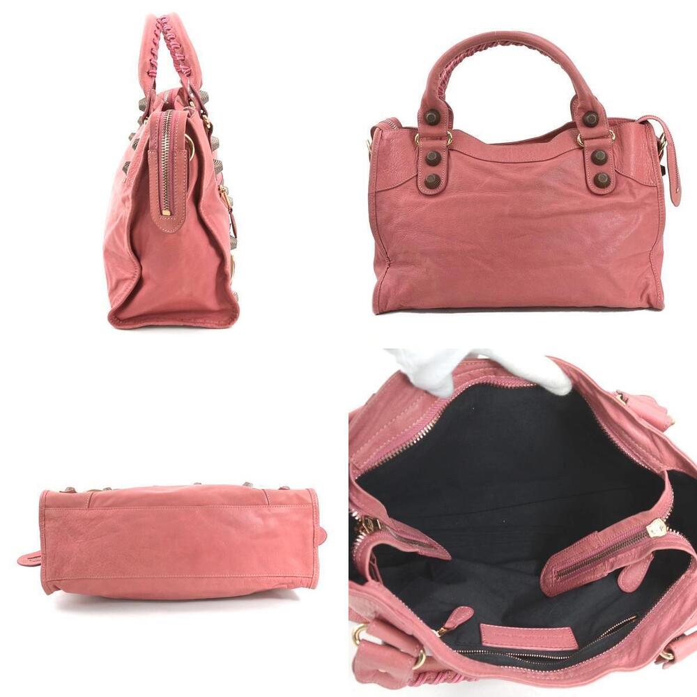 Balenciaga Leather Giant 2way Bag Pink Gold Shoulder City